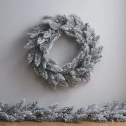 1,5m Weihnachtsgirlande mit Schnee beleuchtet