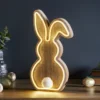 Neonlampe Hase aus Holz
