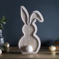 Neonlampe Hase aus Holz