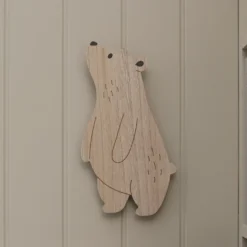 Neugieriger Bär Wandlampe fürs Kinderzimmer mit Fernbedienung in Warmweiß