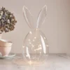 Osterhasen Glasglocke und Micro Lichterkette
