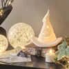 Porzellan LED-Hexenhut Deko mit Timer