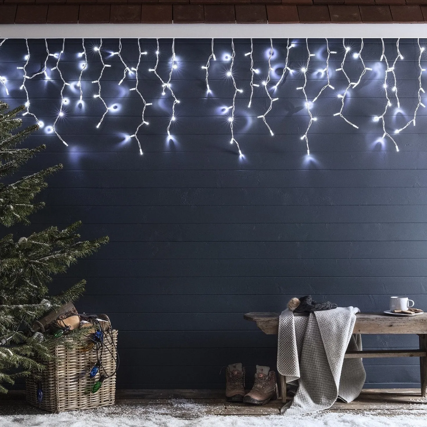 Pro Connect 38m 1900er LED Eiszapfen Lichterkette weiß koppelbar weißes Kabel IP67