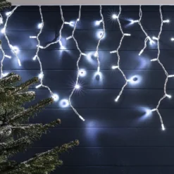 Pro Connect 38m 1900er LED Eiszapfen Lichterkette weiß koppelbar weißes Kabel IP67