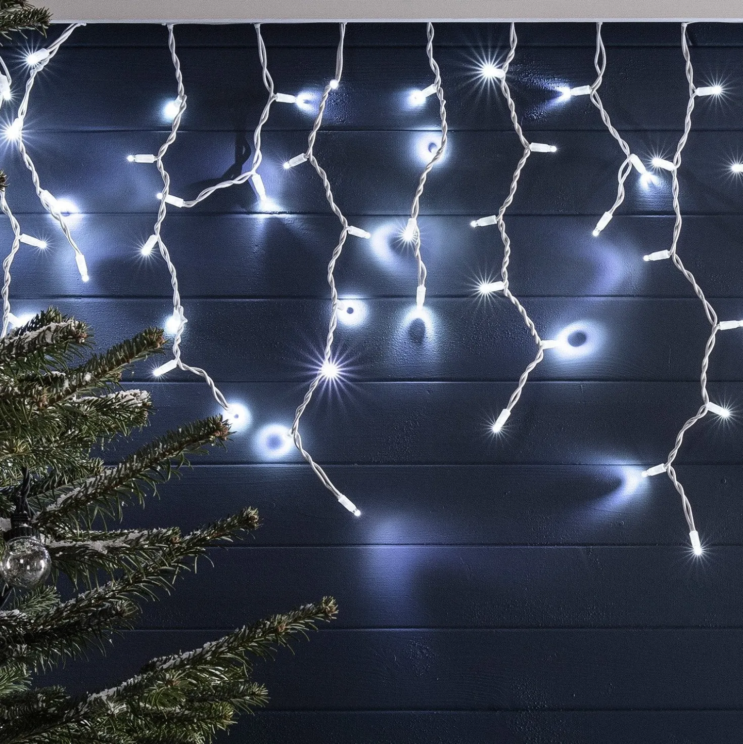 Pro Connect 38m 1900er LED Eiszapfen Lichterkette weiß koppelbar weißes Kabel IP67