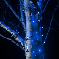 Pro Connect 5m 50er LED Lichterkette blau koppelbar schwarzes Kabel IP67