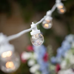 Pro Connect von 10m 20er Party Lichterkette warmweiß transparente Birnen koppelbar weißes Kabel