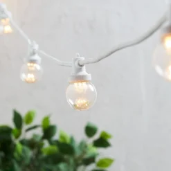 Pro Connect von 5m 10er Party Lichterkette warmweiß transparente Birnen koppelbar weißes Kabel