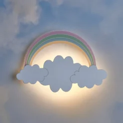 Regenbogen und Wolke Wandlampe Kinderzimmer