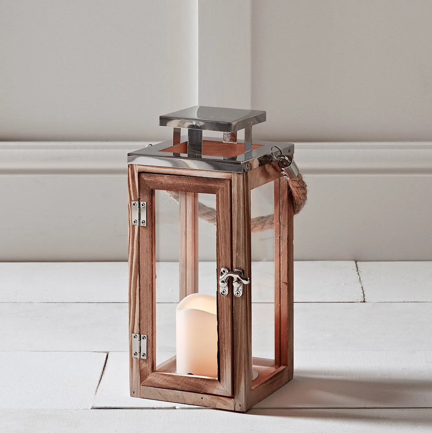 Salcombe Holz LED Laterne