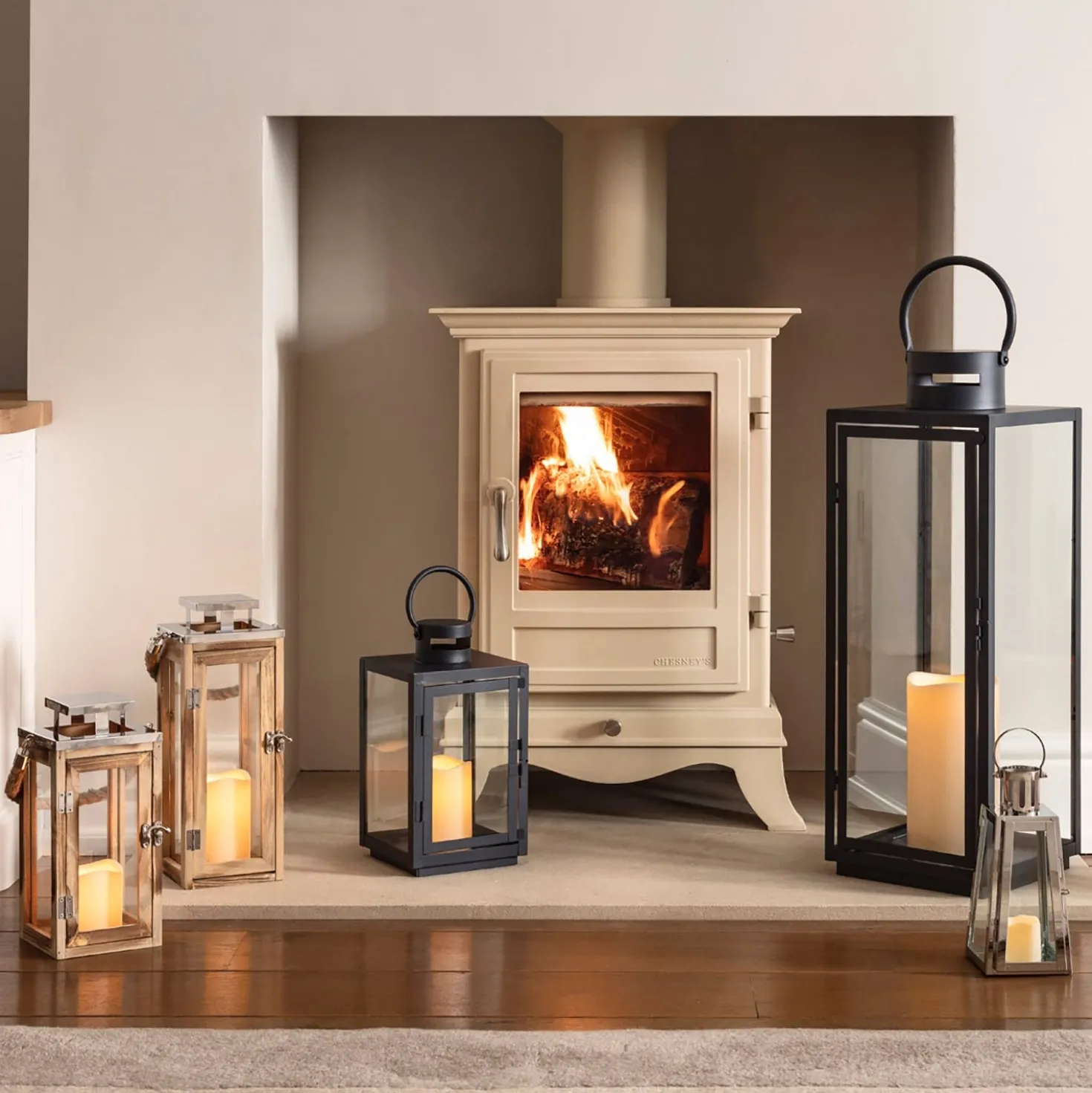 Salcombe Holz LED Laterne