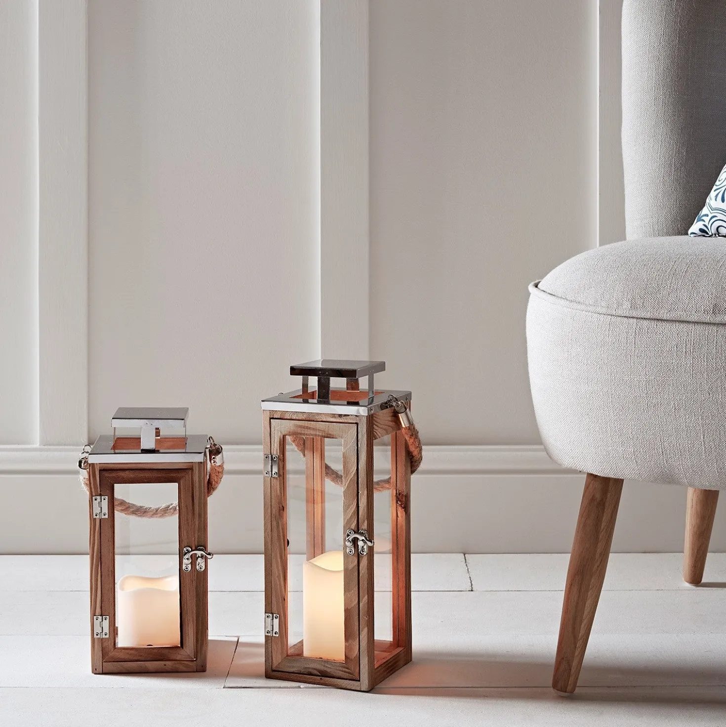 Salcombe Holz LED Laterne