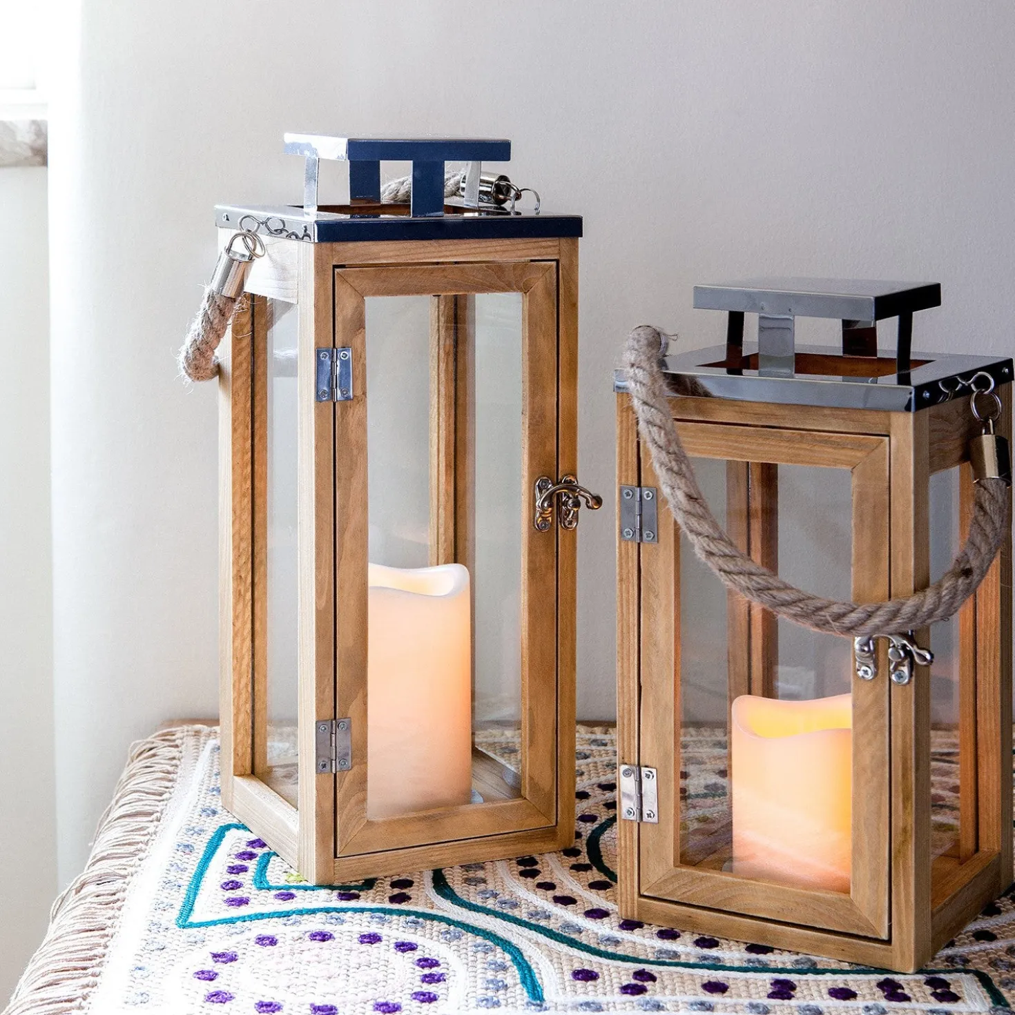 Salcombe Holz LED Laterne