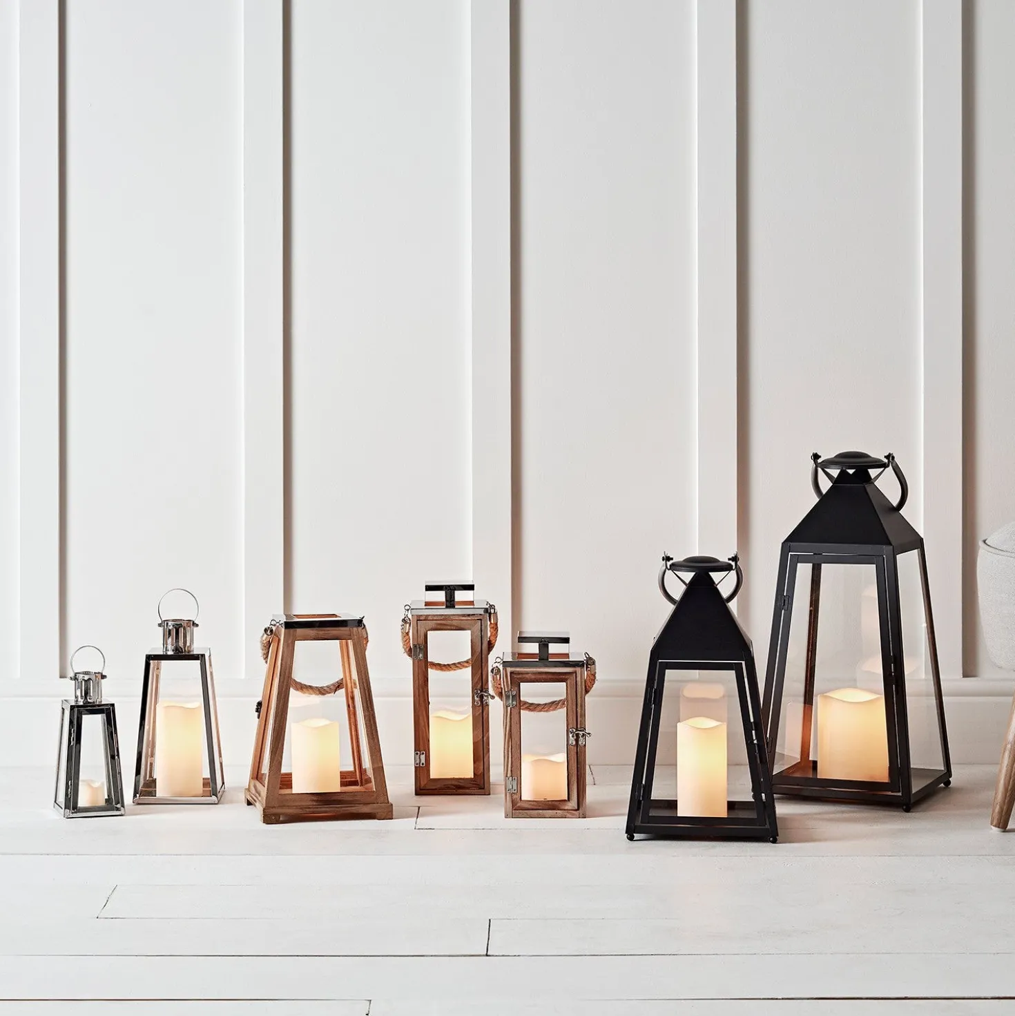 Salcombe Holz LED Laterne