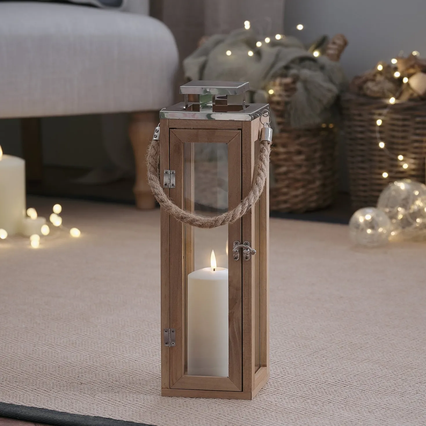 Salcombe 2 LED Laternen mit TruGlow® Kerzen
