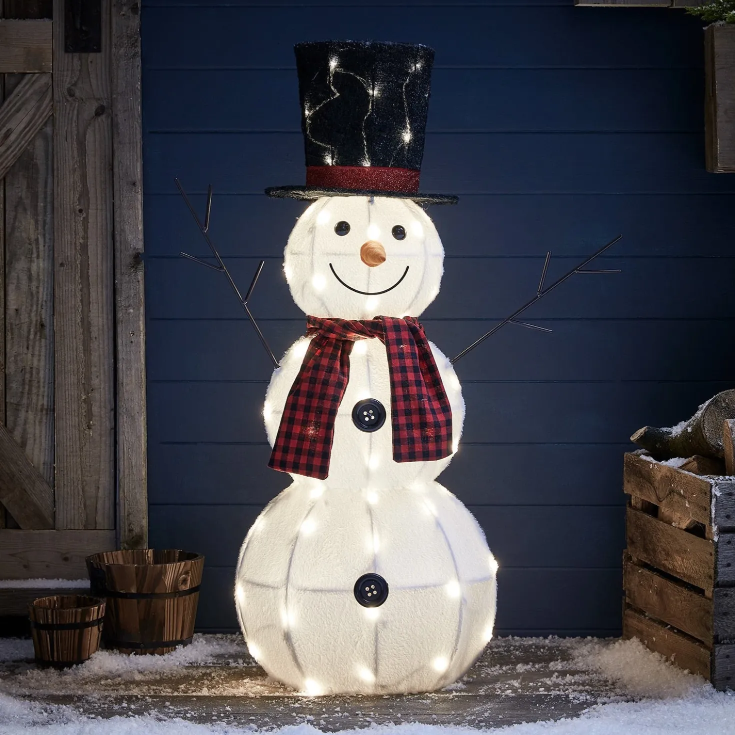 Schneemann LED Weihnachtsfigur