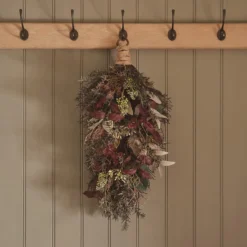 Set aus Kranz & Wandstrauß für Herbst und Winter mit integrierter Beleuchtung