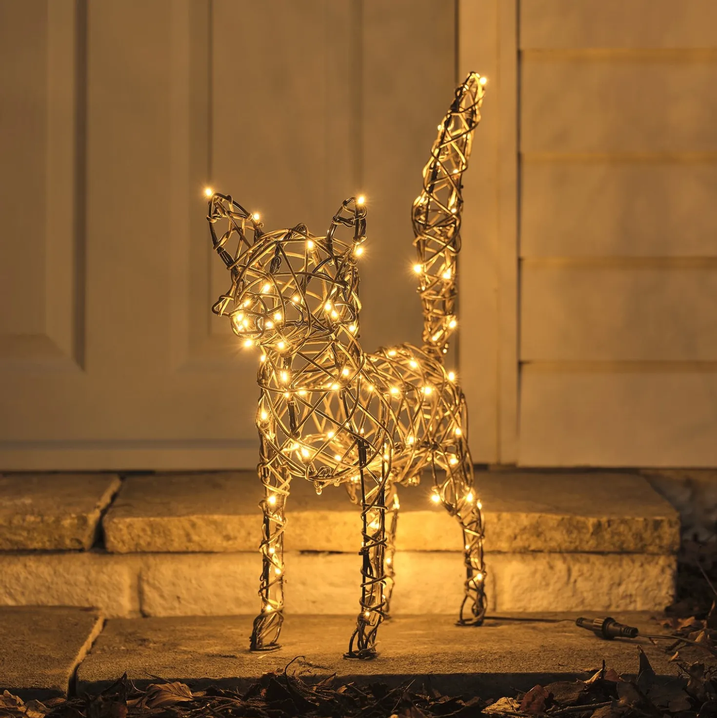 Sherwood Rattan LED-Fuchs mit 100 LEDs & Timer