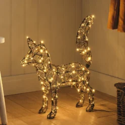 Sherwood Rattan LED-Fuchs mit 100 LEDs & Timer
