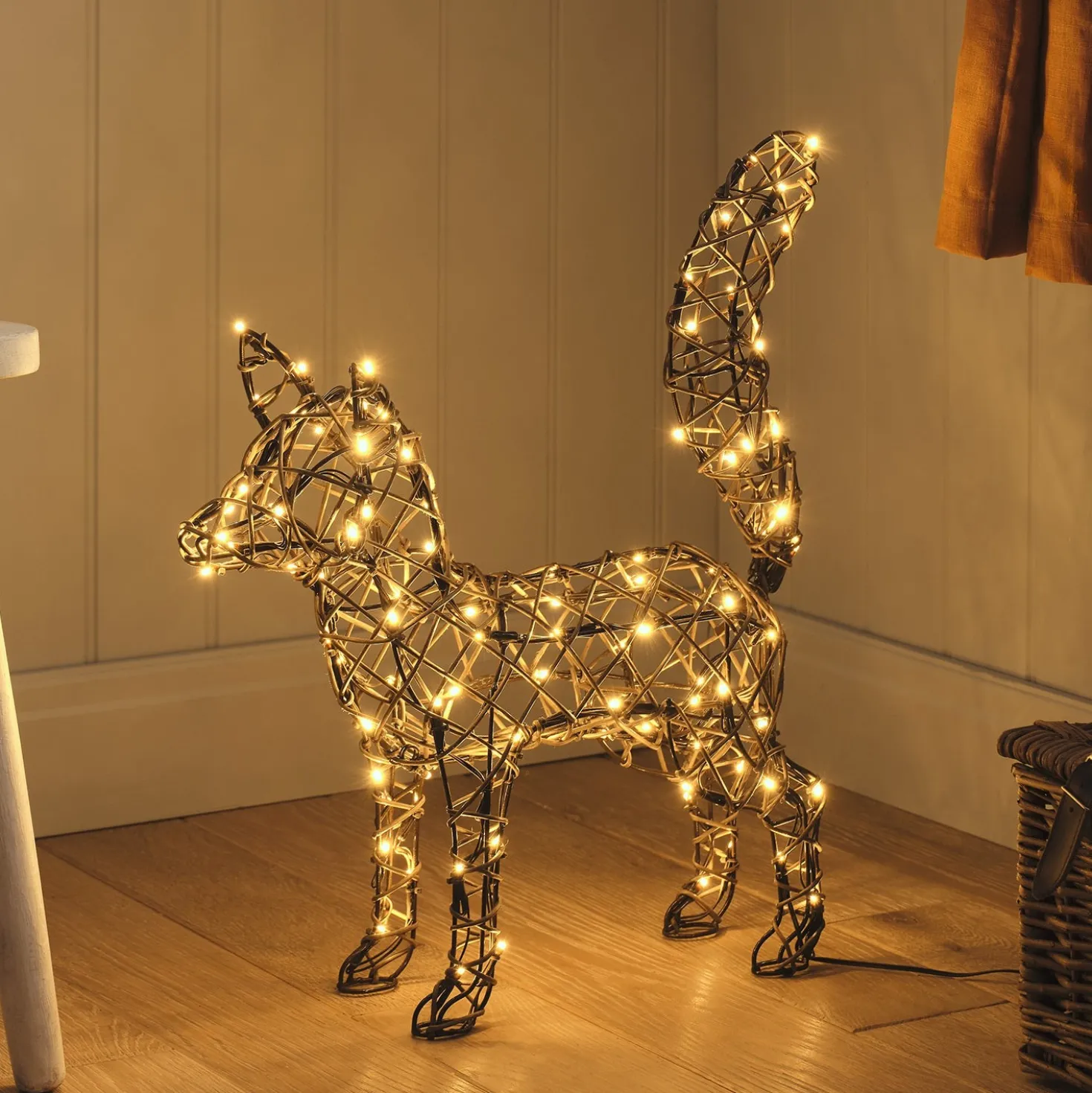 Sherwood Rattan LED-Fuchs mit 100 LEDs & Timer