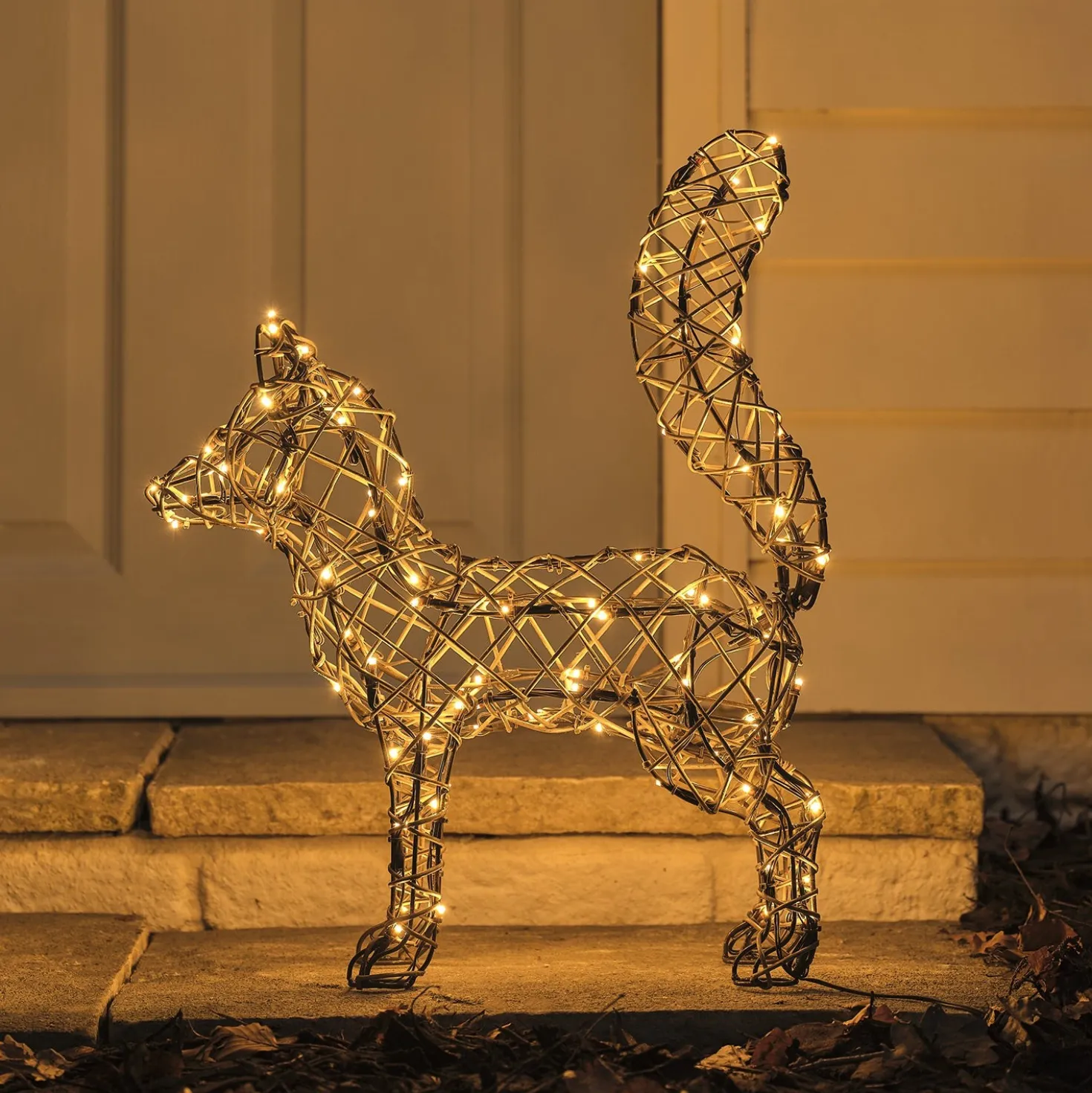 Sherwood Rattan LED-Fuchs mit 100 LEDs & Timer
