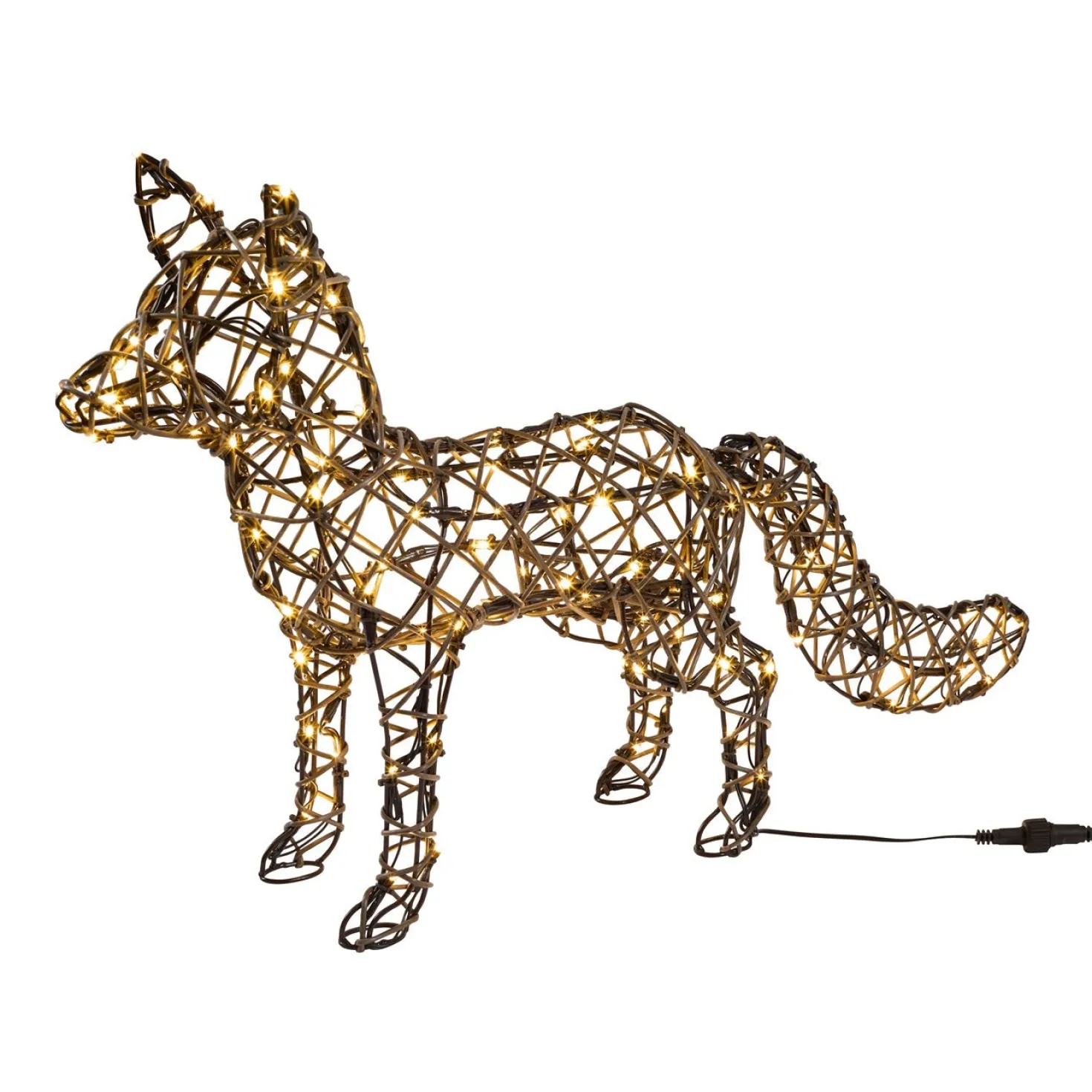 Sherwood Rattan LED-Fuchs mit 100 LEDs & Timer