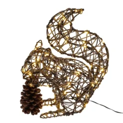 Sherwood Rattan LED-Gartenfigur Eichhörnchen mit 60 LEDs und Timer