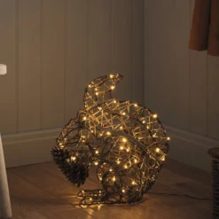 Sherwood Rattan LED-Gartenfigur Eichhörnchen mit 60 LEDs und Timer