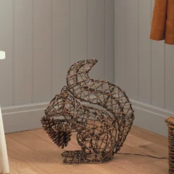 Sherwood Rattan LED-Gartenfigur Eichhörnchen mit 60 LEDs und Timer