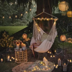 Solar-Gartenstecker in Rattan-Optik mit warmweißer LED