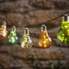 Solar-Glühbirnen-Lichterkette mit 10 Mikro-LEDs in Pastellfarben