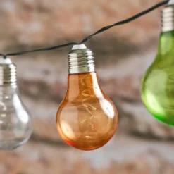 Solar-Glühbirnen-Lichterkette mit 10 Mikro-LEDs in Pastellfarben