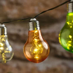 Solar-Glühbirnen-Lichterkette mit 10 Mikro-LEDs in Pastellfarben