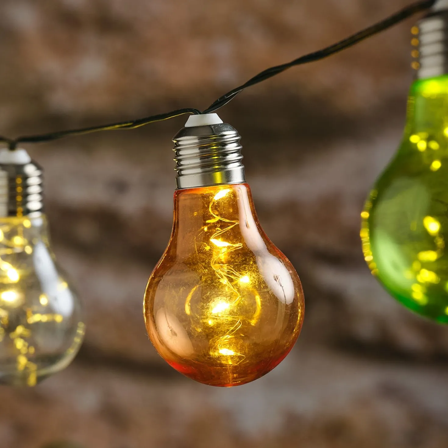 Solar-Glühbirnen-Lichterkette mit 10 Mikro-LEDs in Pastellfarben