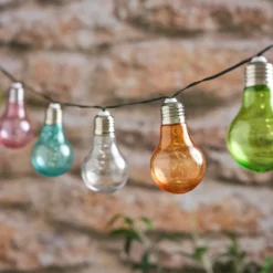 Solar-Glühbirnen-Lichterkette mit 10 Mikro-LEDs in Pastellfarben