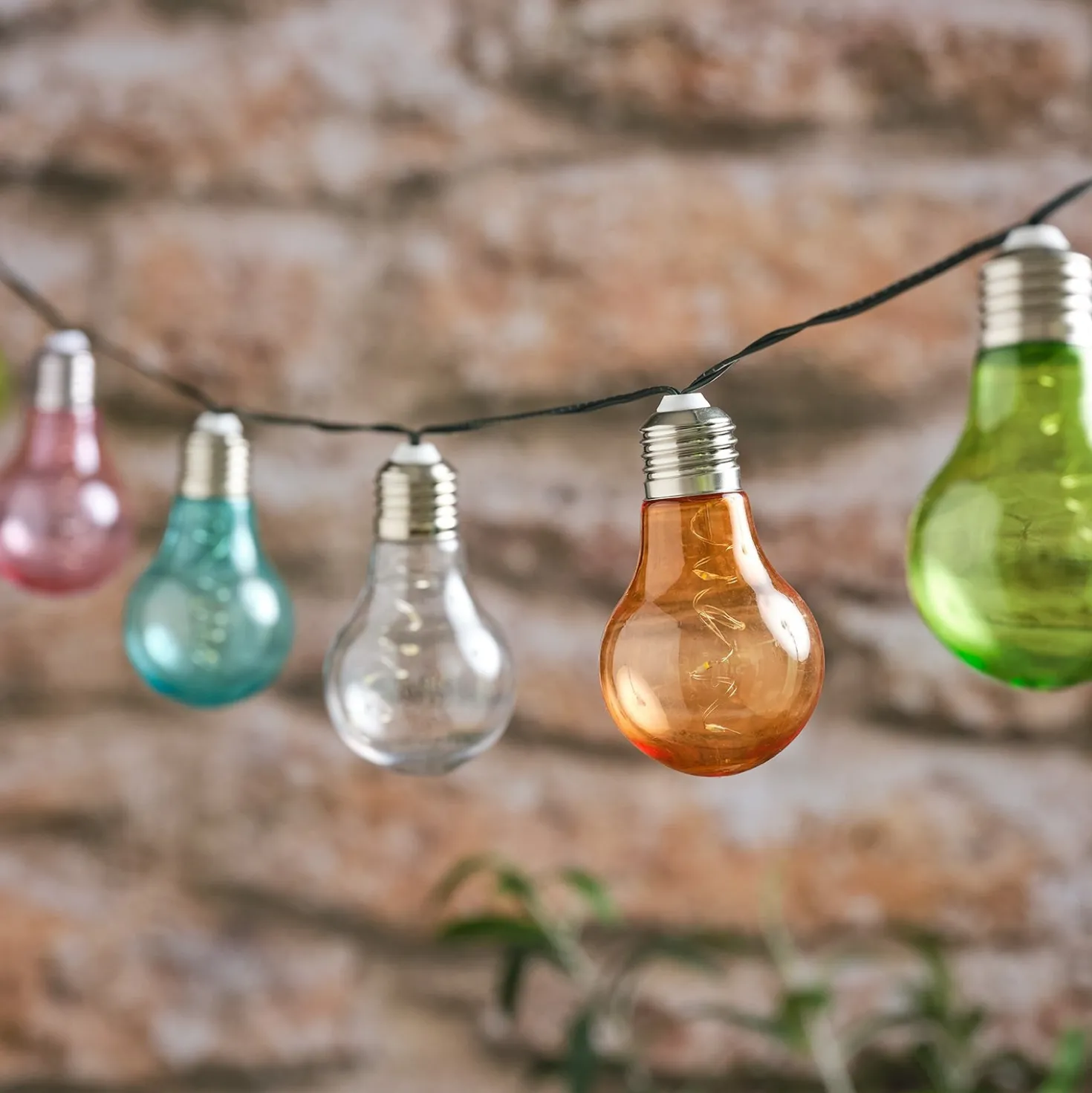 Solar-Glühbirnen-Lichterkette mit 10 Mikro-LEDs in Pastellfarben
