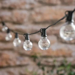 Solar-Lichterkette mit 10 transparenten warmweißen Mikro-LED-Lämpchen