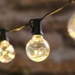 Solar-Lichterkette mit 10 transparenten warmweißen Mikro-LED-Lämpchen