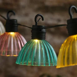 Solar Lichterkette Pastellfarben „Lustre“ – 10 warmweiße LEDs, 8 Effekte