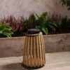 Sol Solar-Laterne aus Bambus 30,5 cm mit warmweißen LEDs