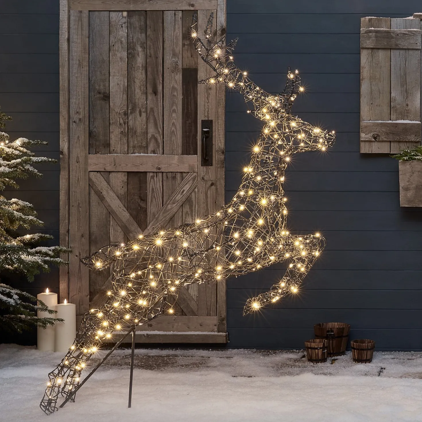 Springendes Solar-LED-Rentier Hirsch L Harlow