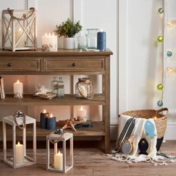 TruGlow® dreidochtige LED Kerze Echtwachs mit Muscheln