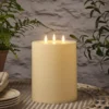 TruGlow® dreidochtige LED Outdoor Solarkerze 20cm
