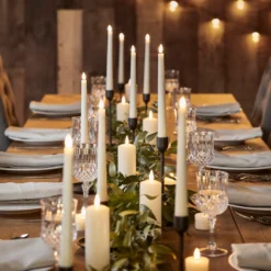 TruGlow® LED Hochzeitskerzen-Set Echtwachs elfenbeinfarben