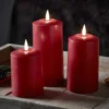 TruGlow® LED Kerzen Echtwachs Trio rot