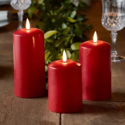 TruGlow® LED Kerzen Echtwachs Trio rot