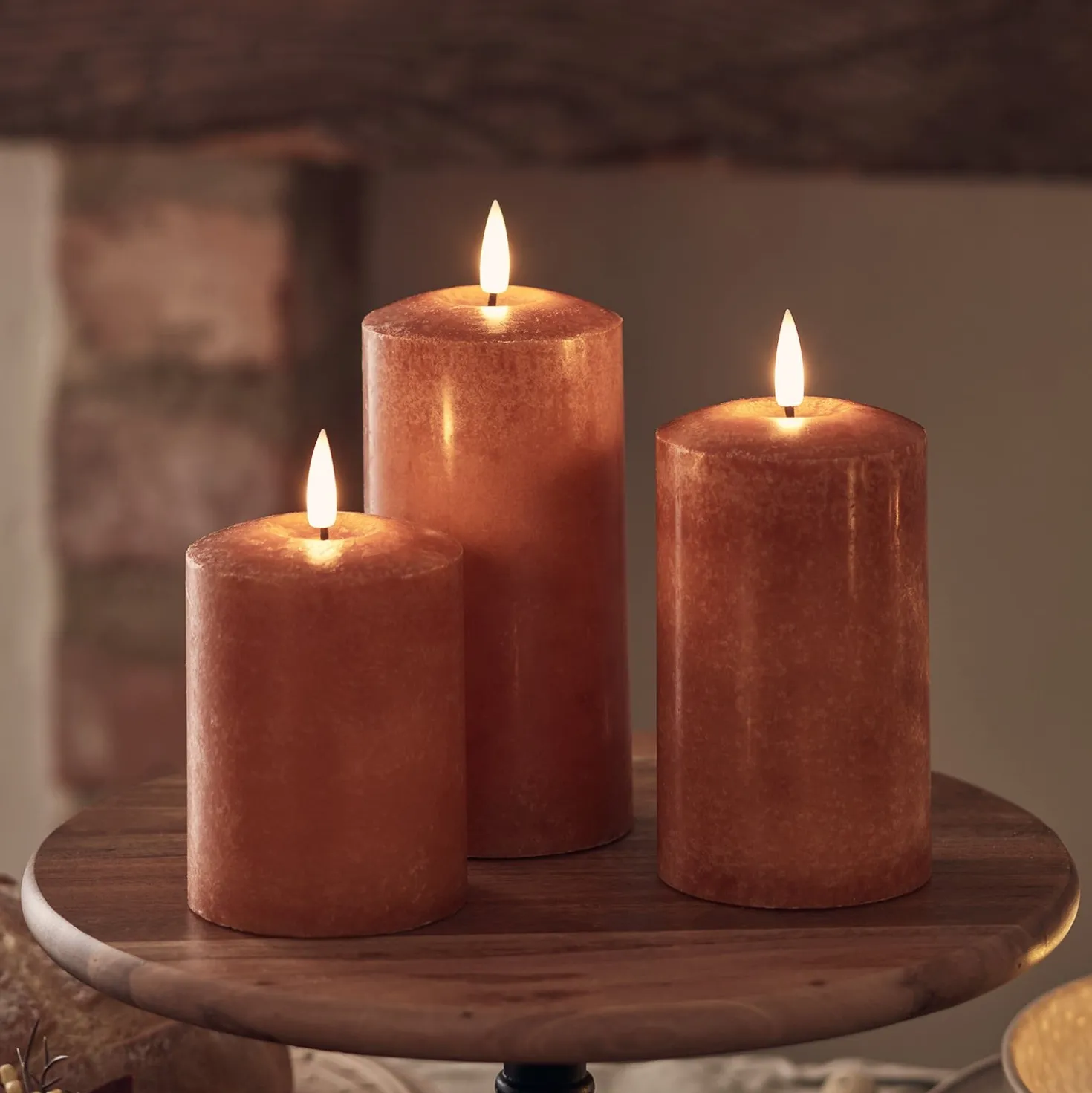 TruGlow® LED Kerzen Echtwachs Trio orange
