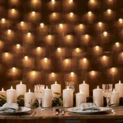 TruGlow® LED Kerzen Echtwachs Trio bronze ombré mit Fernbedienung