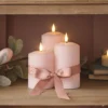 TruGlow® LED Kerzen Echtwachs Trio rosa mit Fernbedienung