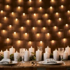TruGlow® LED Kerzen Echtwachs Trio grau ombré mit Fernbedienung